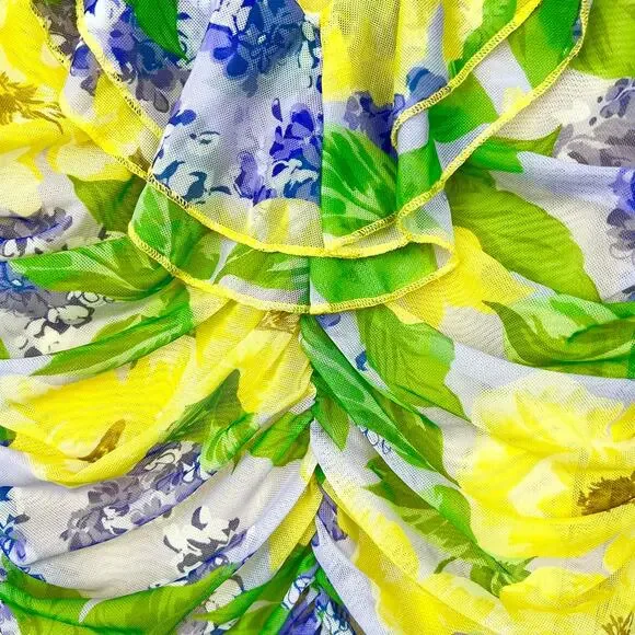 ZARA Floral Tulle Draping Dress Size Small NWT - Picture 4 of 6